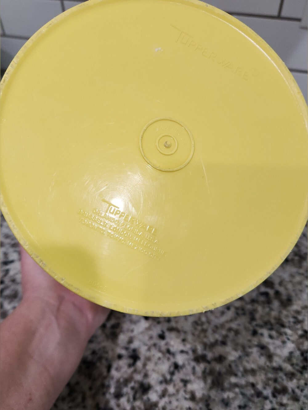 Vintage Tupperware Tall Yellow Canister - Picture 8 of 8